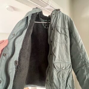 Kuhl Light Blue Military Jacket with Black Fleece Lining